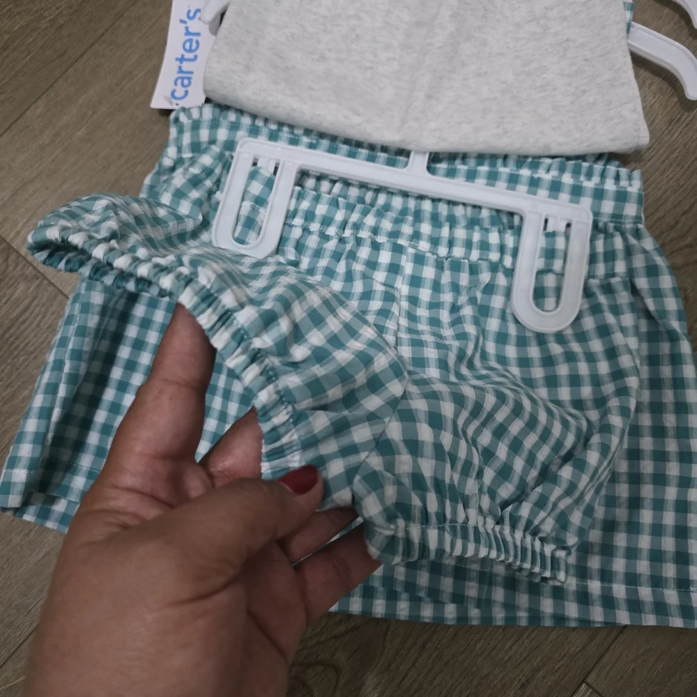 Carter's Turquoise Gingham Baby Dress & Bodysuit